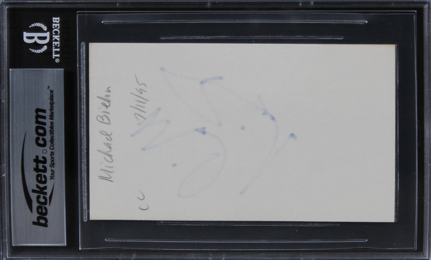 Michael Biehn Terminator Authentic Signed 3x5 Index Card Autographed BAS Slab 2