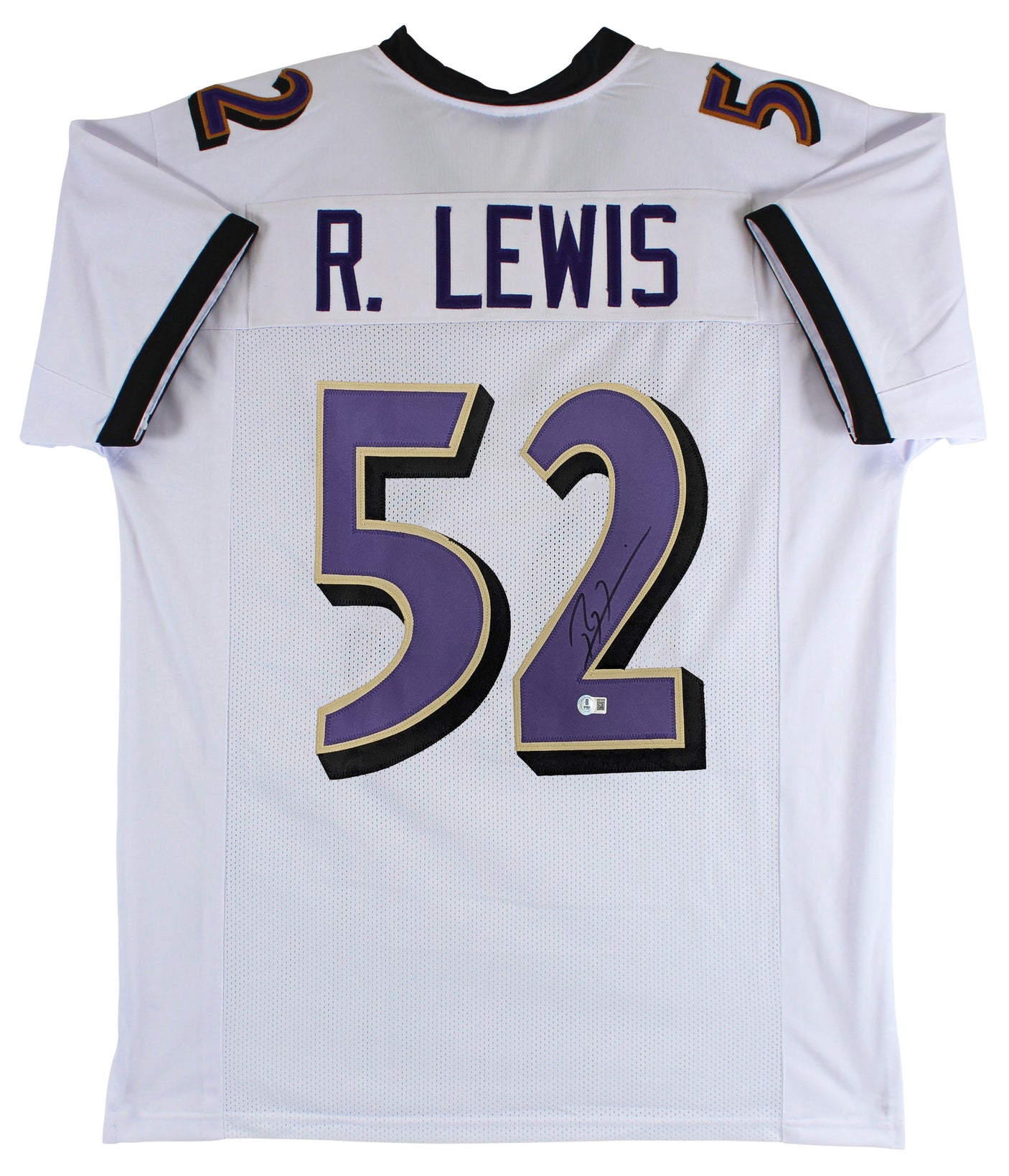 Ray Lewis Authentic Signed White Pro Style Jersey Autographed BAS Witnessed