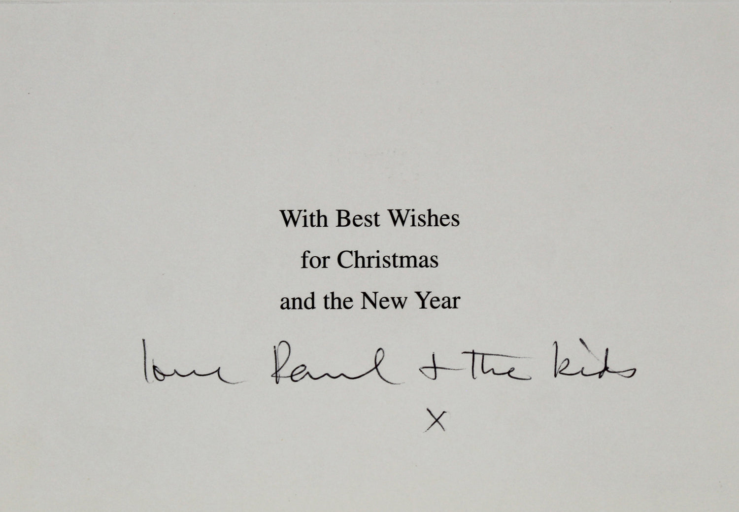 Paul McCartney "Love & The Kids" Signed 6.5x9 Christmas Greeting Card BAS