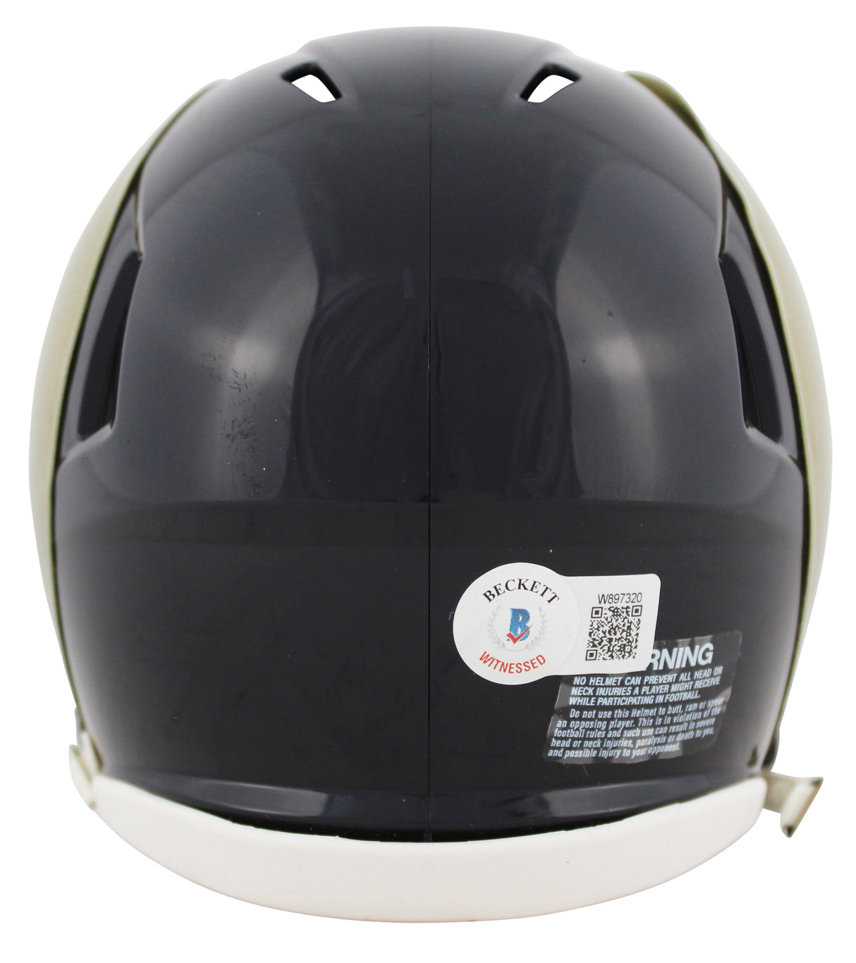 Rams Marshall Faulk Authentic Signed 00-16 TB Speed Mini Helmet BAS Witnessed