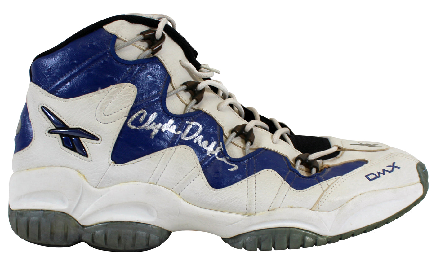 Clyde Drexler Signed 1997-98 Final Season Game Used Reebok DMX Size 15 Shoes JSA