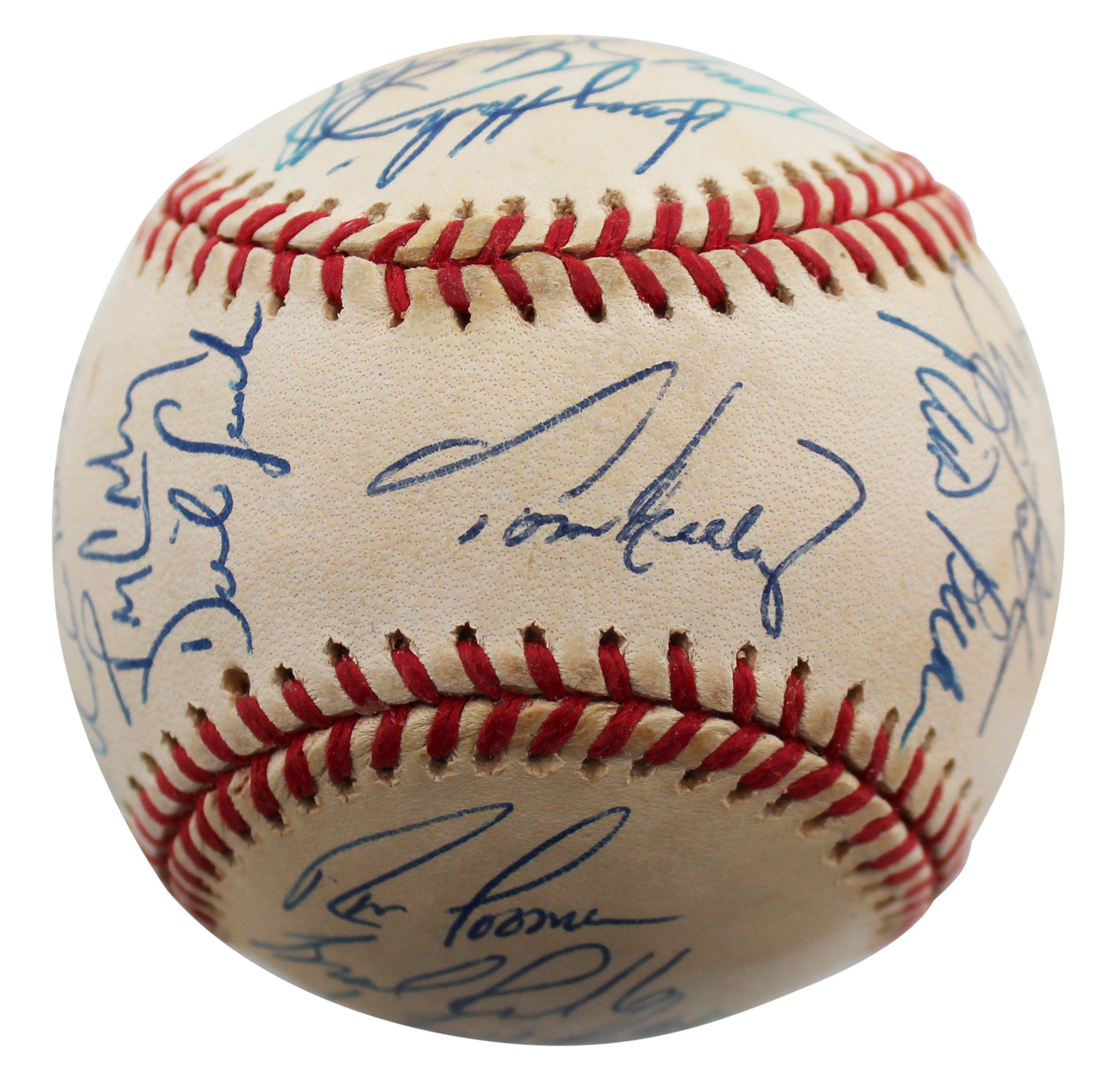 1997 Twins (27) Molitor, Knoblauch, Kelly +24 Signed Oal Baseball BAS #AA03202