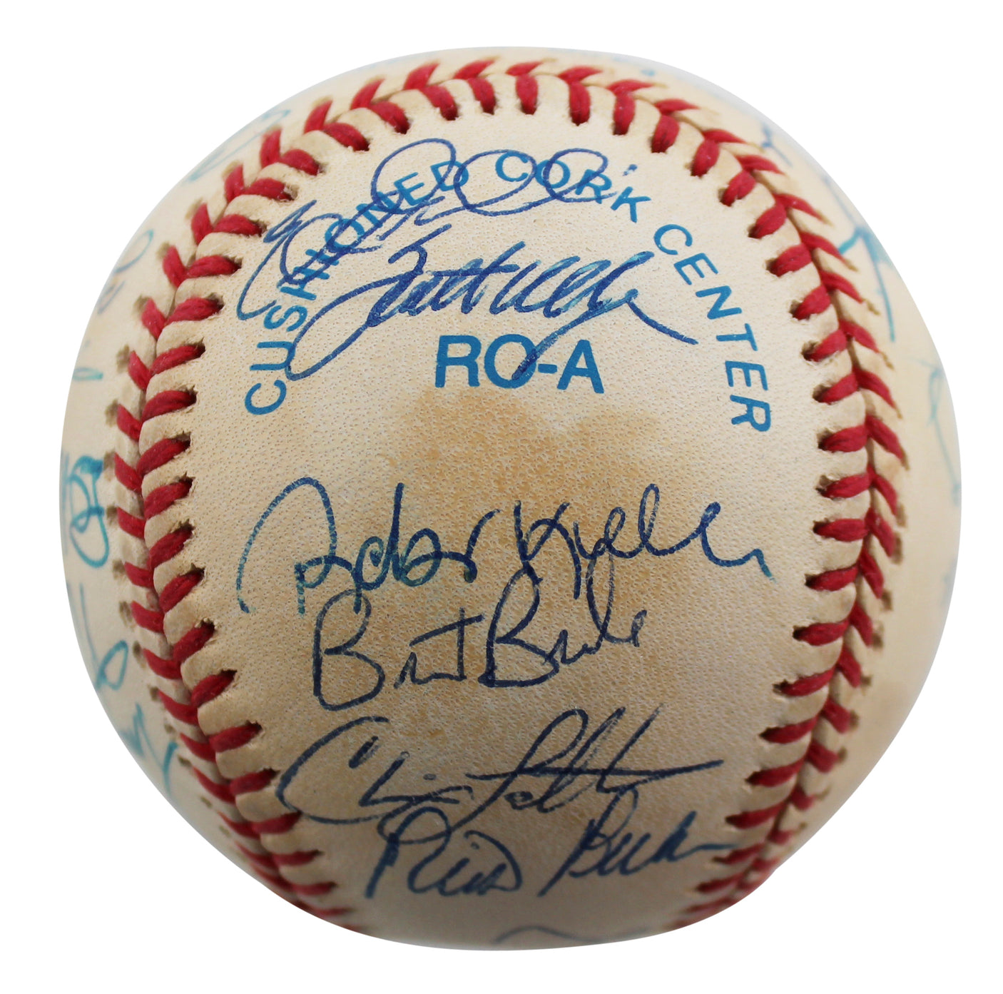 1997 Twins (27) Molitor, Knoblauch, Kelly +24 Signed Oal Baseball BAS #AA03202