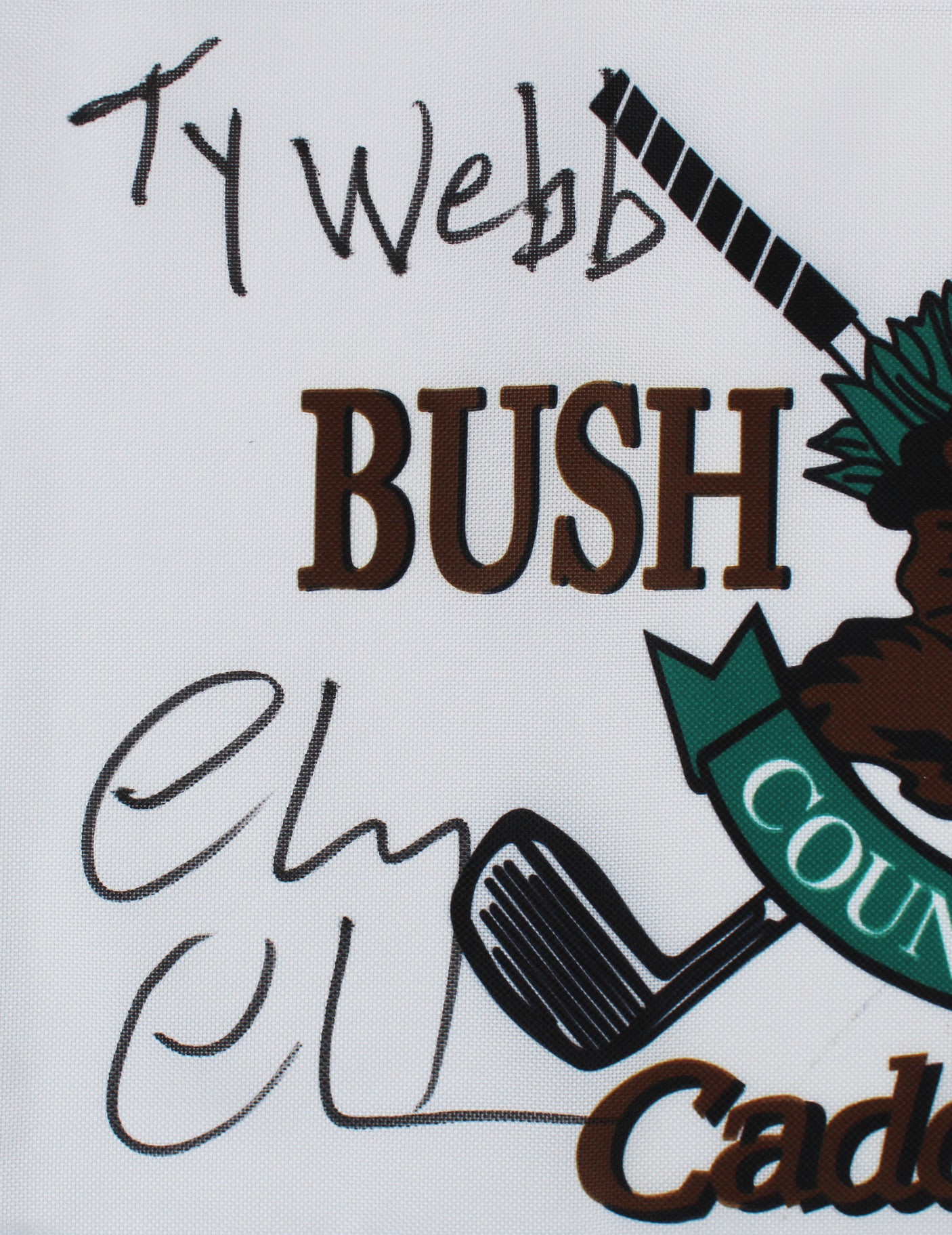 Chevy Chase Caddyshack "Ty Webb" Signed Bushwood Country Club Flag BAS #WZ76673