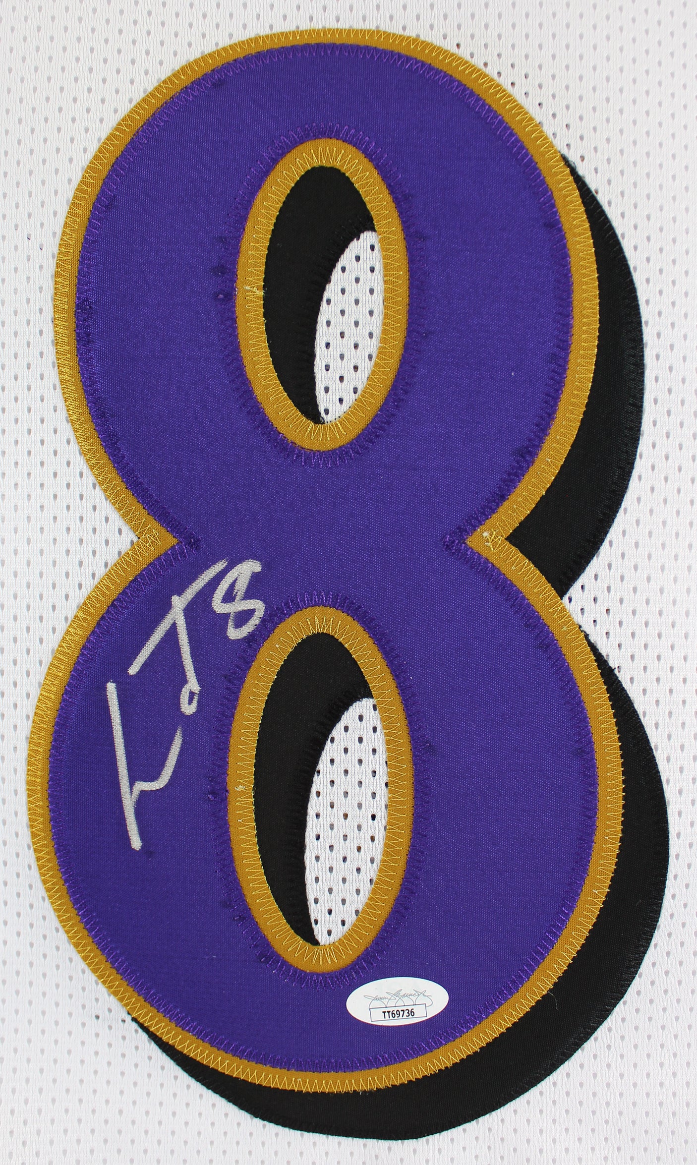 Lamar Jackson Authentic Signed White Pro Style Jersey Autographed JSA