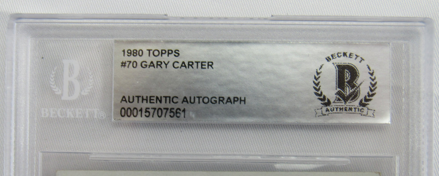 1980 Topps Gary Carter Signed Beckett Encapsulated Baseball Card