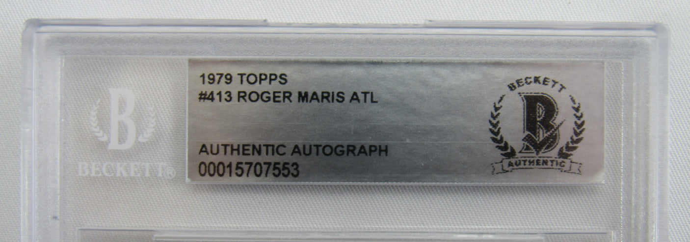 1979 Topps Roger Maris Signed Beckett Encapsulated Baseball Card