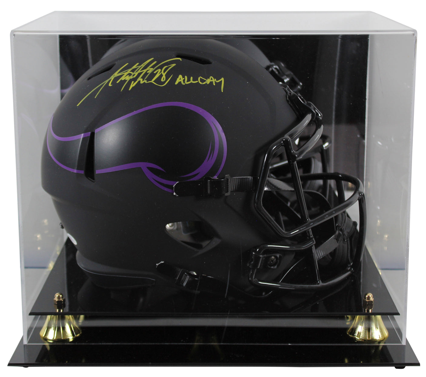 Vikings Adrian Peterson "All Day" Signed Eclipse F/S Speed Rep Helmet w Case BAS