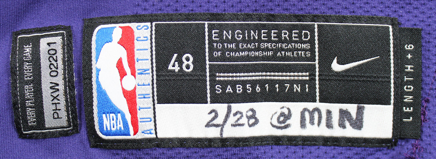 Suns Chris Paul 2/28/2021 Game Worn Purple Nike Size 48 +6 Length Jersey NBA LOA