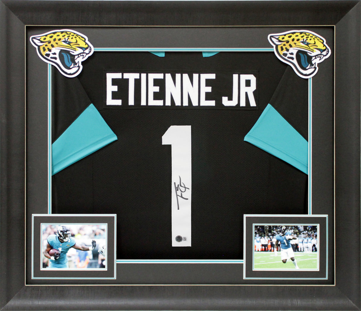 Travis Etienne Authentic Signed Black Pro Style Framed Jersey BAS