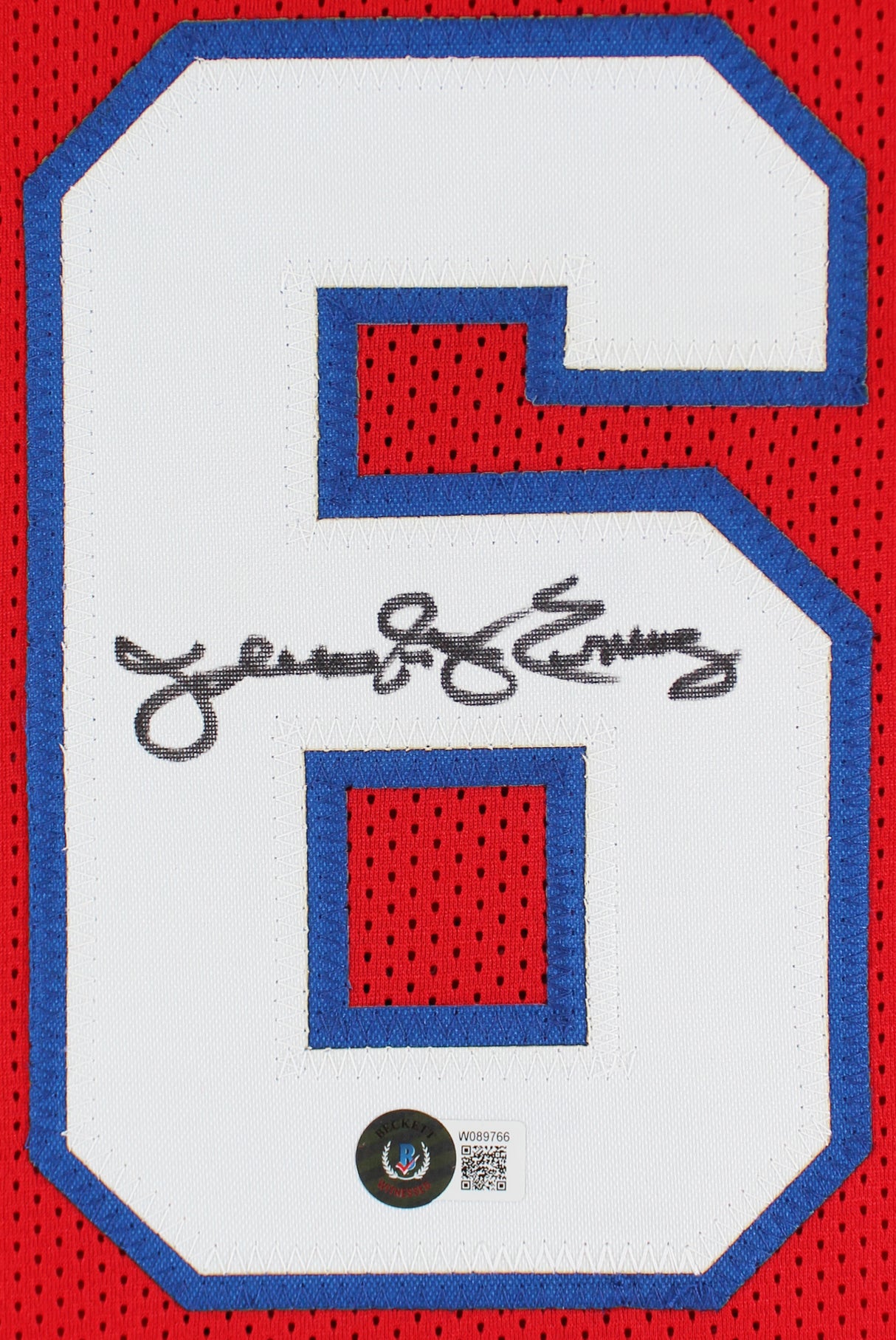 Julius "Dr. J" Erving Authentic Signed Red Pro Style Jersey BAS