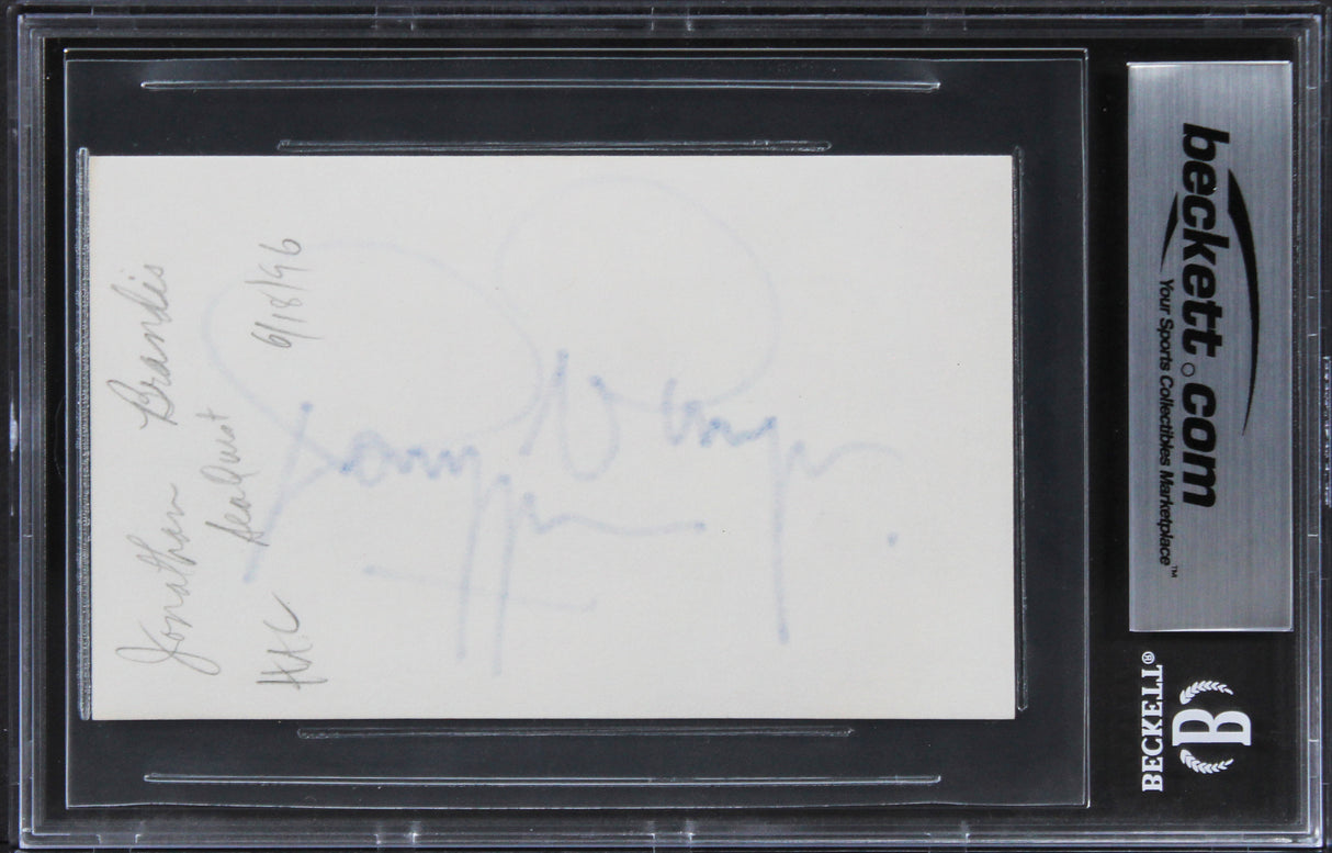 Jonathan Brandis Ladybugs Signed 3x5 Index Card Auto Graded Mint 10 BAS Slab 1