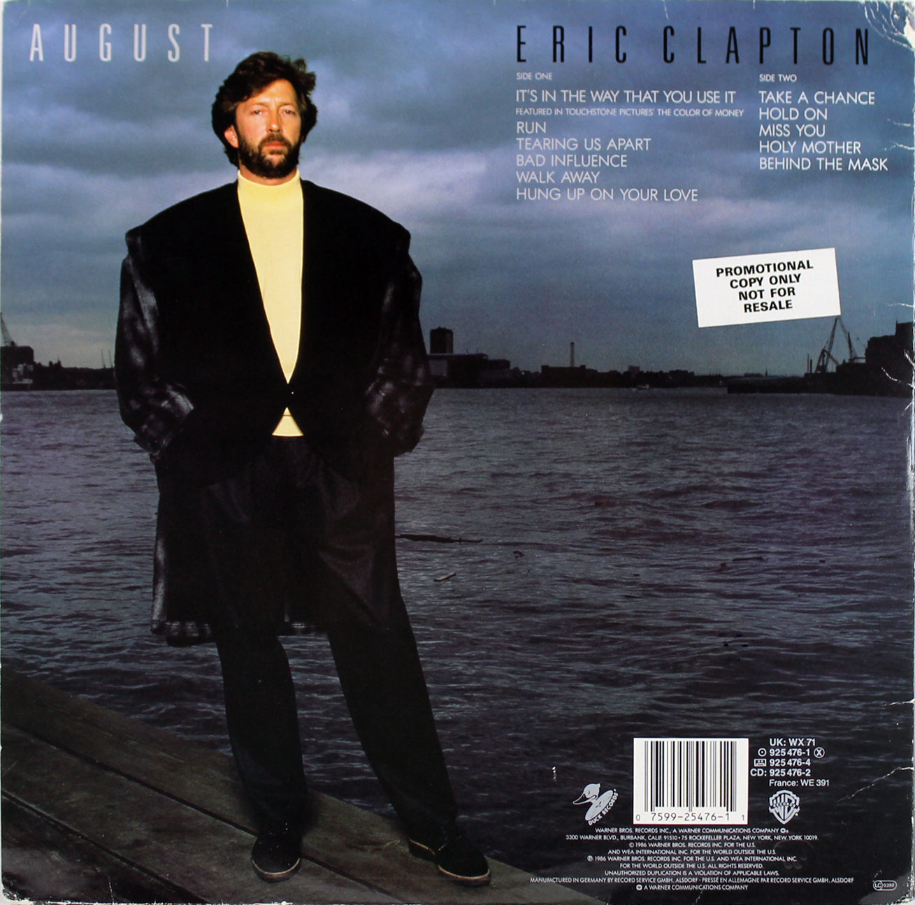 Eric Clapton "88" Authentic Signed August Album Cover W/ Vinyl REAL LOA