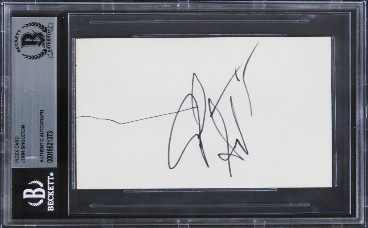 John Singleton Poetic Justice Authentic Signed 3x5 Index Card BAS Slabbed