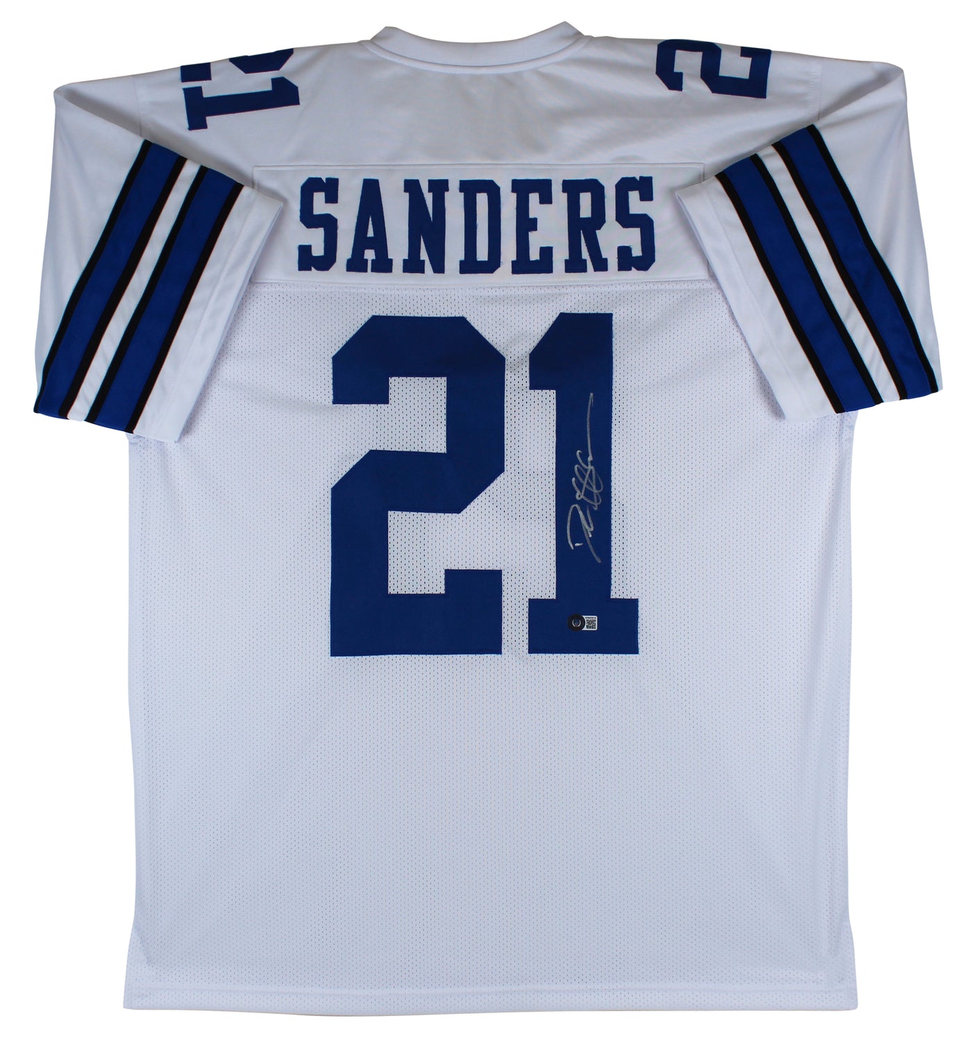 Deion Sanders Authentic Signed White Pro Style Jersey Autographed BAS Witnessed