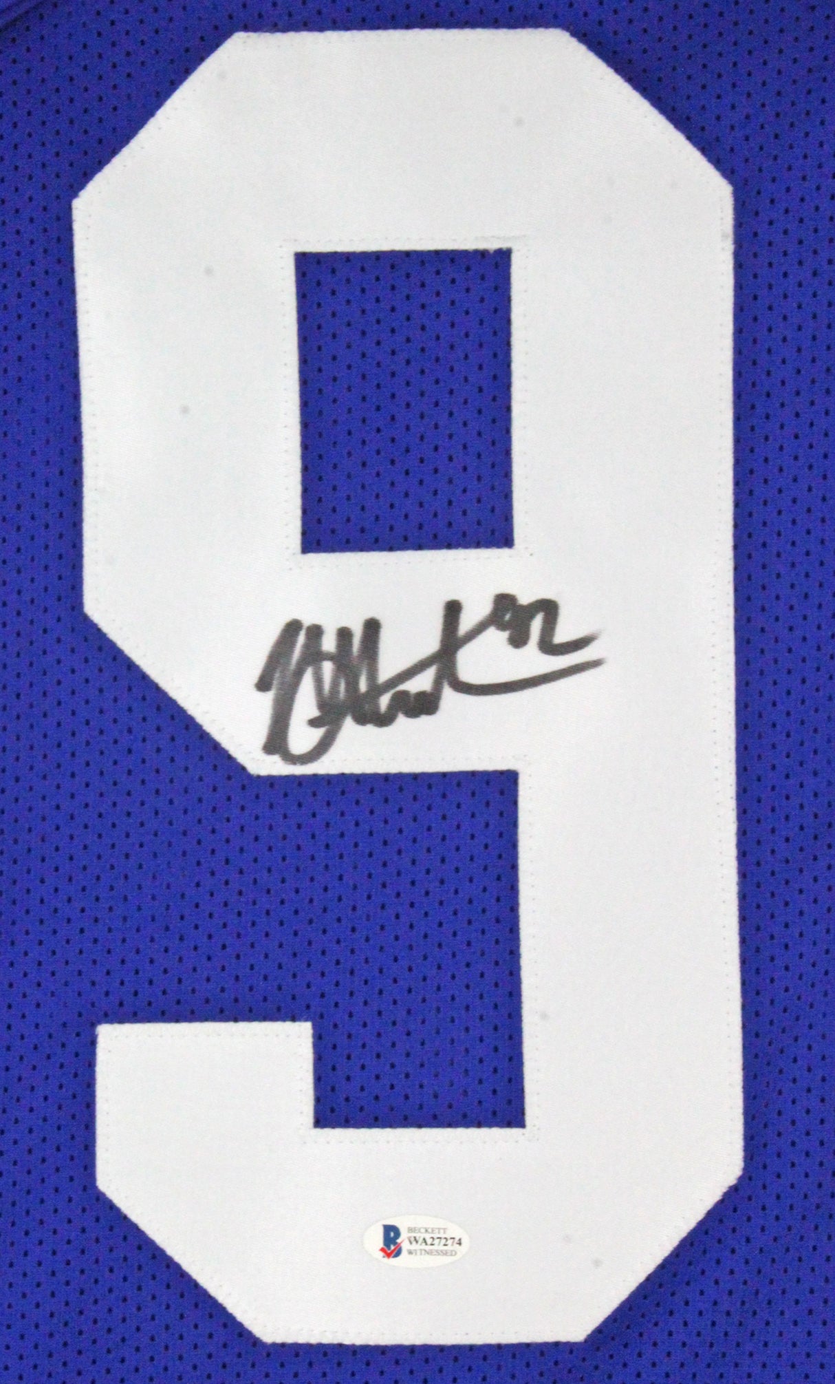 Michael Strahan Authentic Signed Blue Pro Style Framed Jersey BAS Witnessed