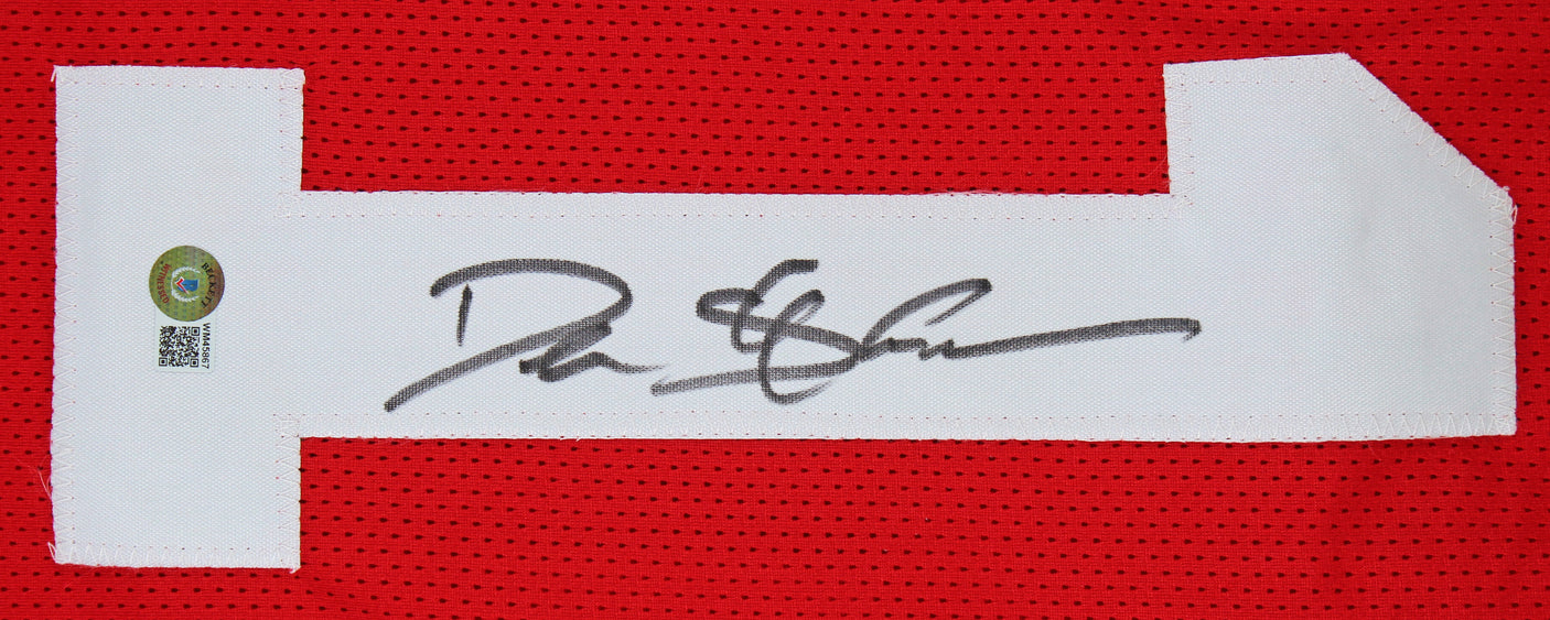 Deion Sanders Authentic Signed Red Pro Style Jersey Autographed BAS Witnessed