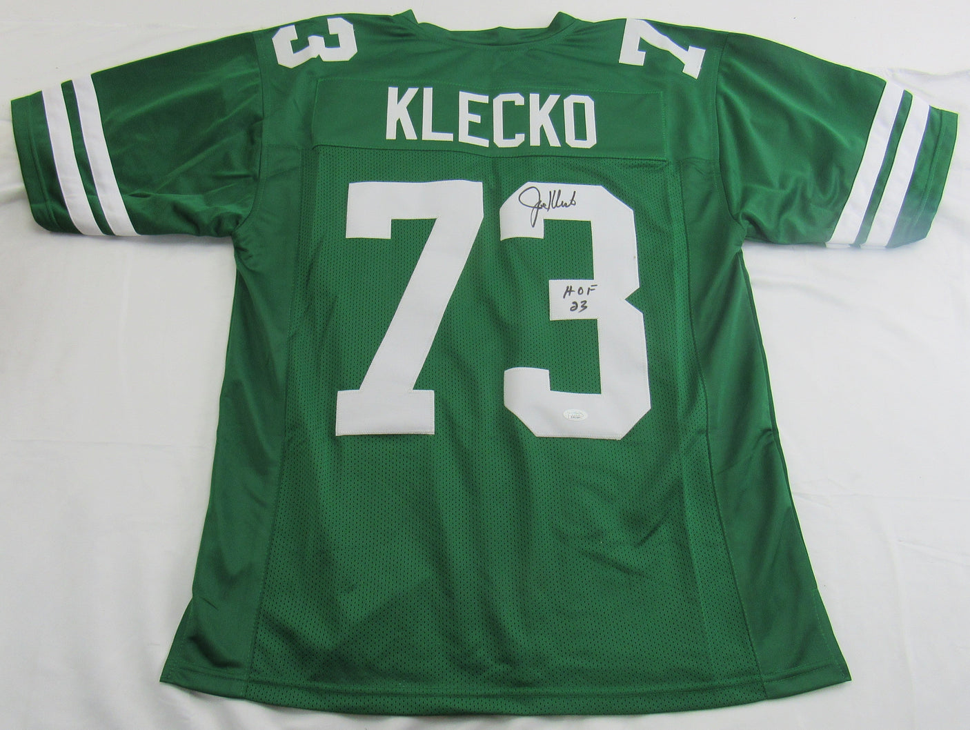 Joe Klecko Signed Auto Replica Jets Jersey JSA Witness