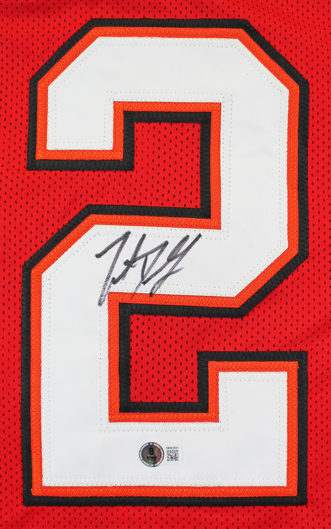 Trent Dilfer Authentic Signed Red Pro Style Jersey Autographed BAS Witnessed