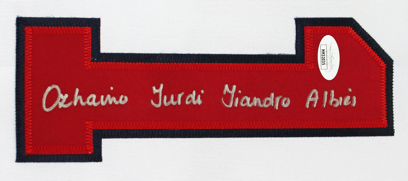 Ozzie Albies Authentic Full Name Signed White Pro Style Jersey Autographed JSA