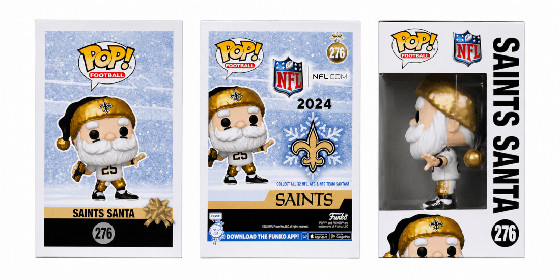 Rickey Jackson Signed New Orleans Saints SANTA Funko Pop Doll #276 w/HOF 2010