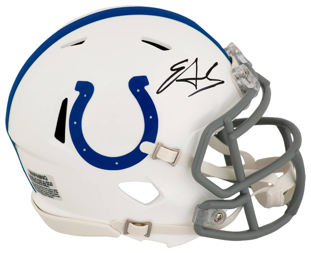 Edgerrin James Signed Indianapolis Colts Riddell Speed Mini Helmet