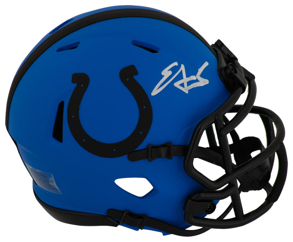Edgerrin James Signed Indianapolis Colts RAVE Riddell Speed Mini Helmet