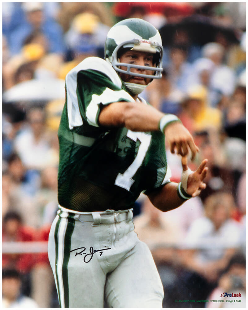 Ron Jaworski Signed Philadelphia Eagles Passing Action 16x20 Photo