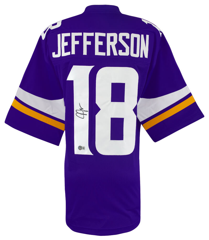 Justin Jefferson Signed Purple Custom Football Jersey - (Beckett)