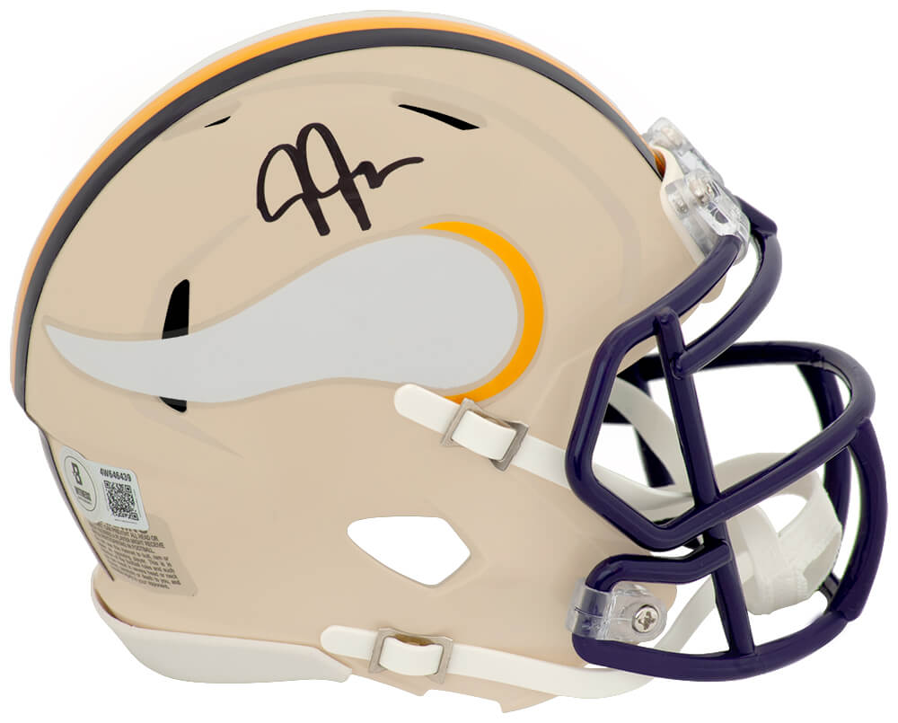 Justin Jefferson Signed Minnesota Vikings RETRO Riddell Speed Mini Helmet - (Beckett)
