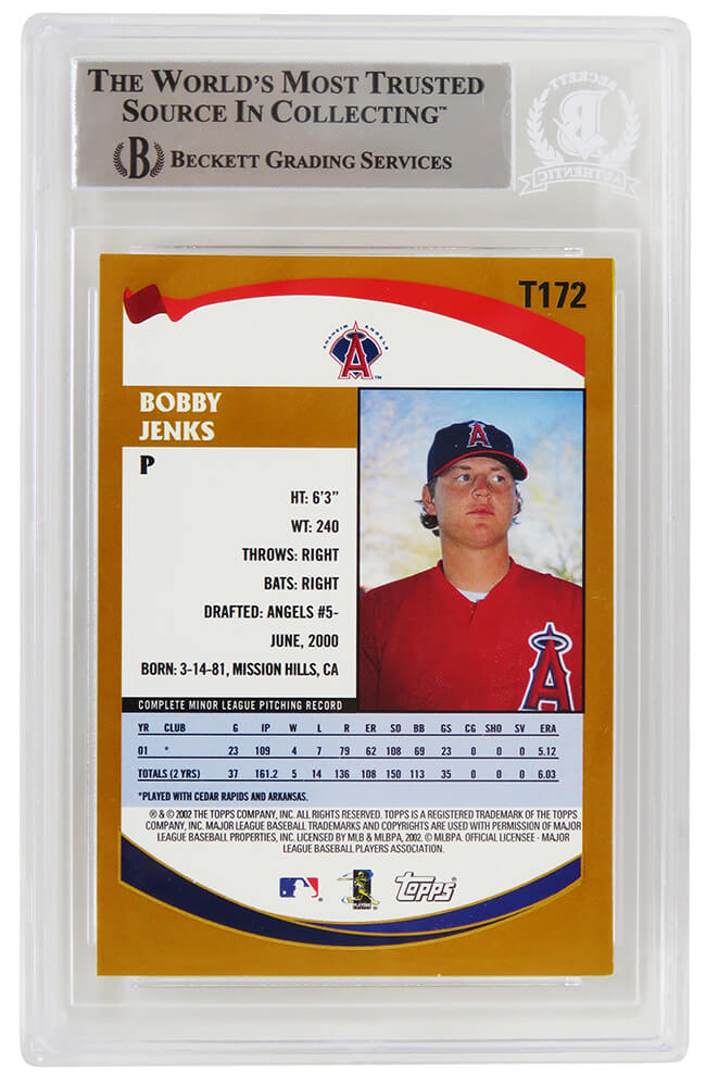 Bobby Jenks Signed 2002 Topps Traded Rookie Baseball Card #T172 - (Beckett Encapsulated)
