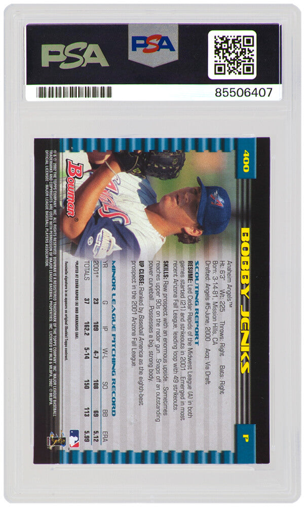 Bobby Jenks Signed Angels 2002 Bowman Rookie Baseball Card #400 - (PSA Encapsulated)