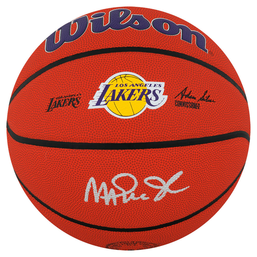Magic Johnson Signed Wilson Los Angeles Lakers Logo NBA Basketball