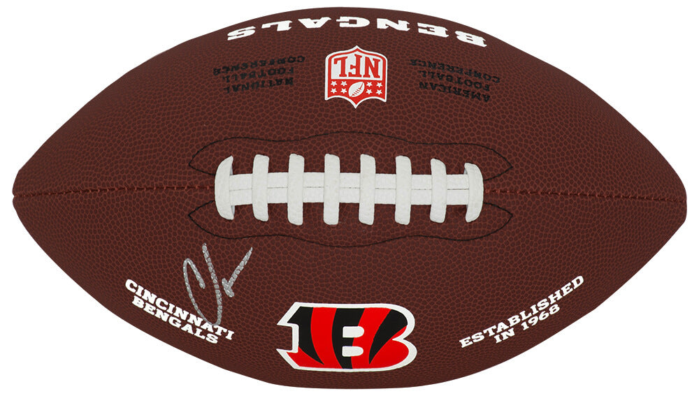 Chad Johnson Signed Cincinnati Bengals Wilson Brown Team Logo Full Size Football