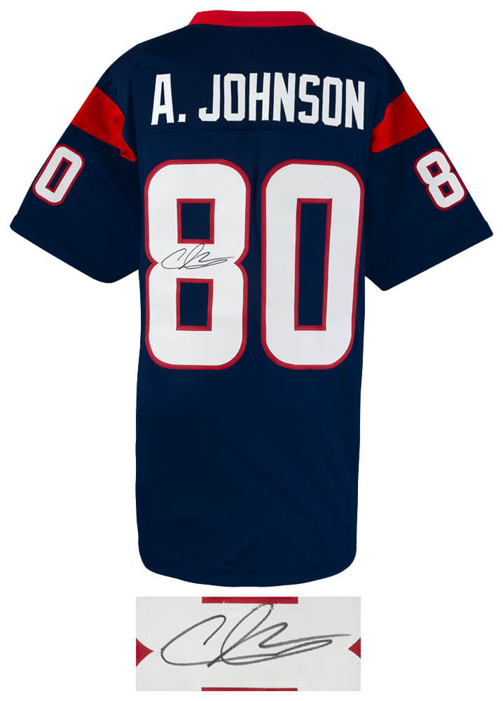 Andre Johnson Signed Navy Custom Football Jersey