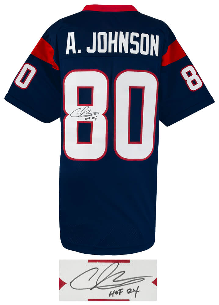 Andre Johnson Signed Navy Custom Football Jersey w/HOF'24