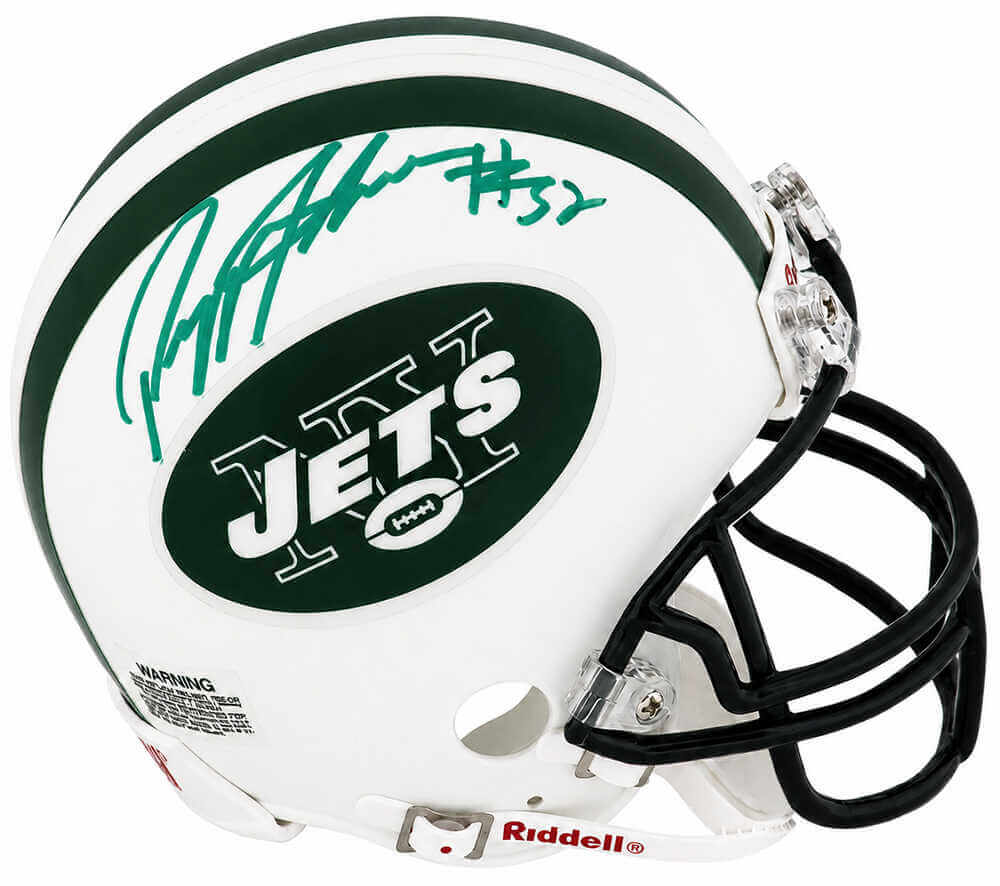 Pepper Johnson Signed New York Jets Throwback Riddell (VSR4) Mini Helmet - (In Green)