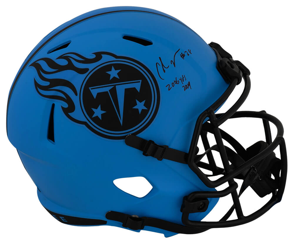 Chris Johnson Signed Tennessee Titans RAVE Riddell Full Size Speed Replica Helmet w/2006 YDs 2009