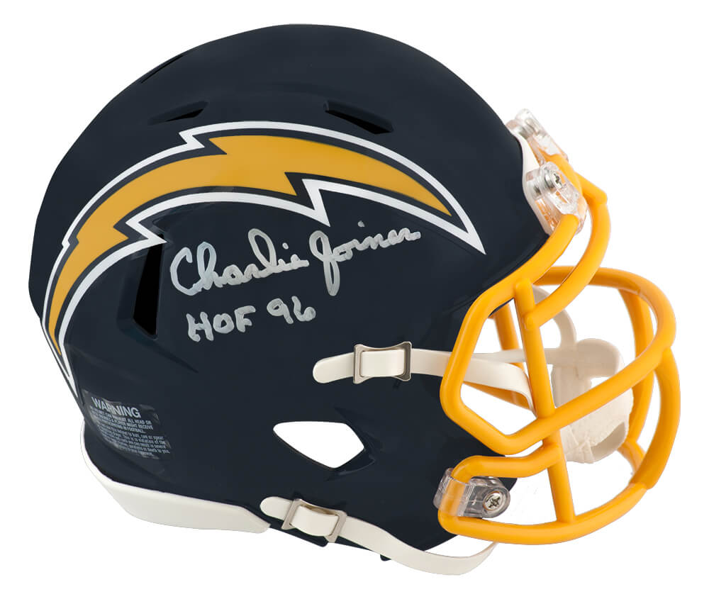 Charlie Joiner Signed Chargers Navy Throwback Riddell Speed Mini Helmet w/HOF'96