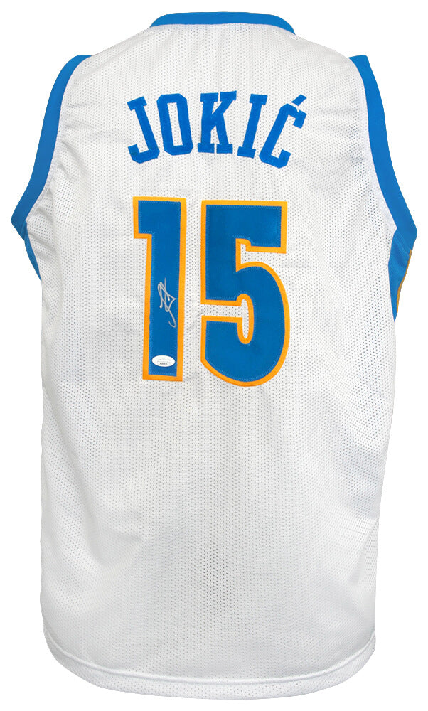 Nikola Jokic Signed White 'The Joker' Custom Basketball Jersey - (JSA)