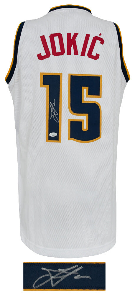 Nikola Jokic Signed White Custom Basketball Jersey - (JSA)