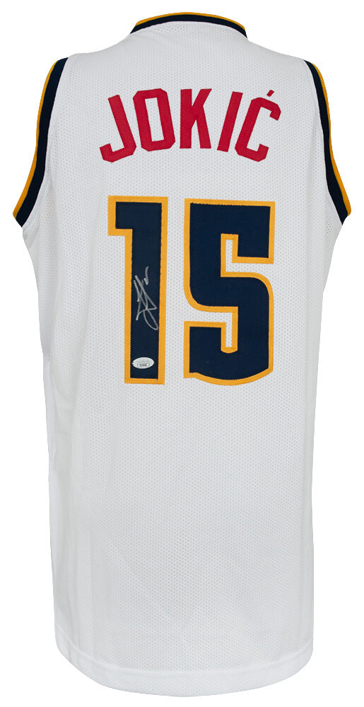 Nikola Jokic Signed White Custom Basketball Jersey - (JSA)