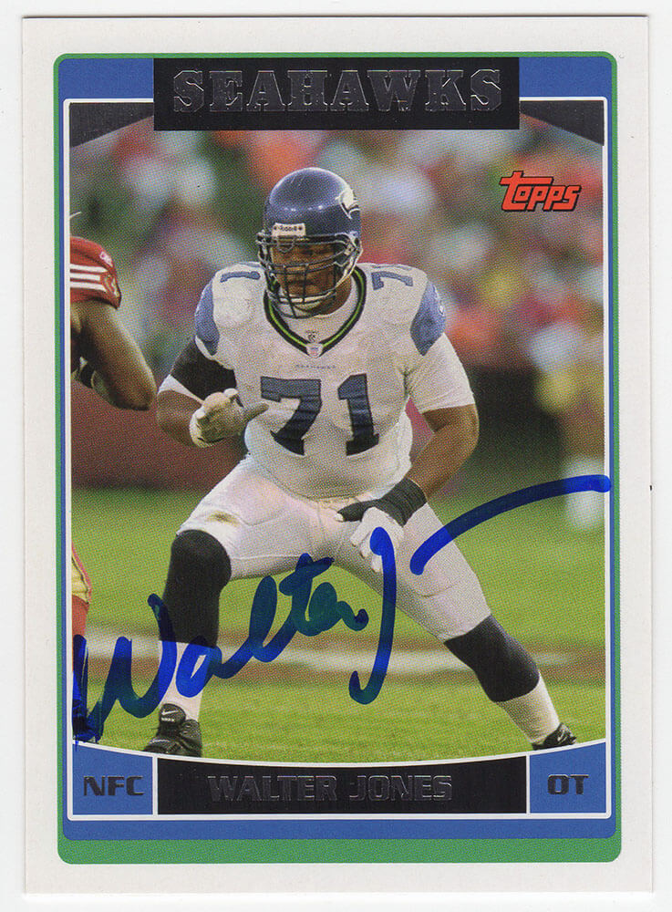 Walter Jones Signed Seattle Seahawks 2006 Topps Football Card #15