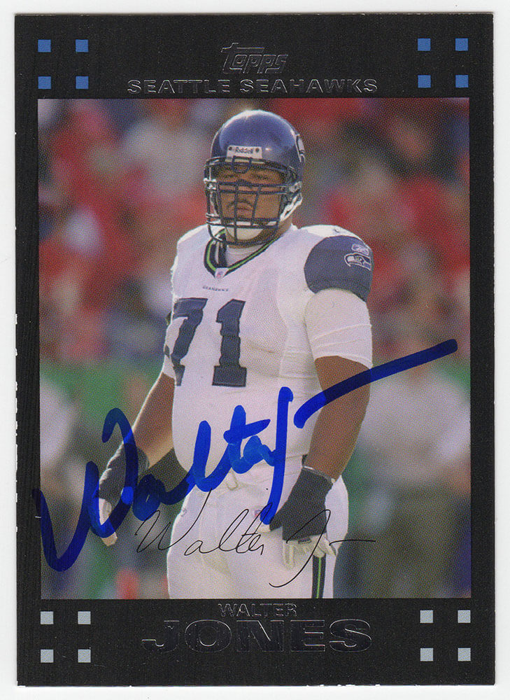 Walter Jones Signed Seattle Seahawks 2007 Topps Football Card #285