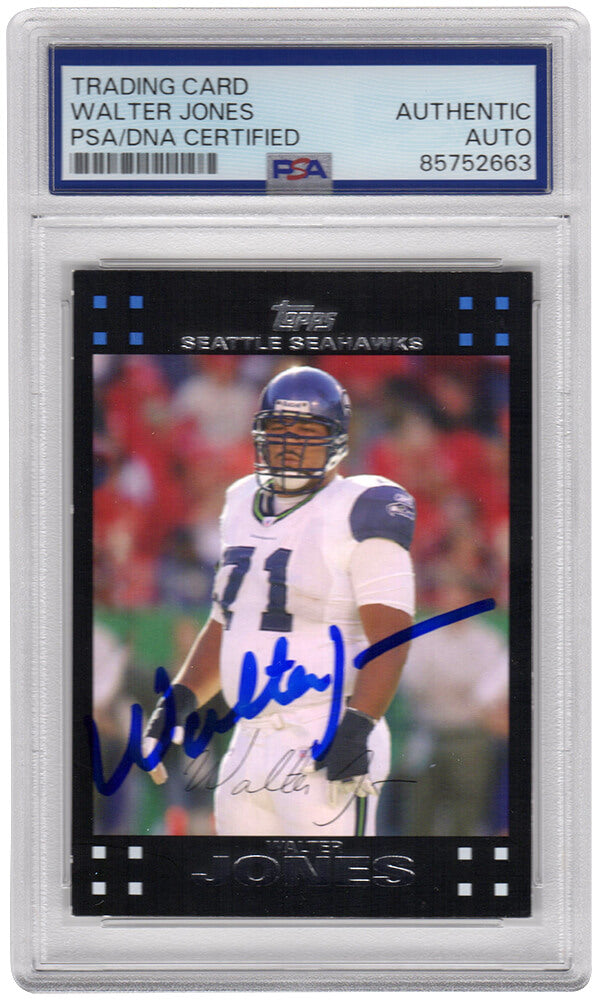 Walter Jones Signed Seattle Seahawks 2007 Topps Football Card #285 - (PSA Encapsulated)