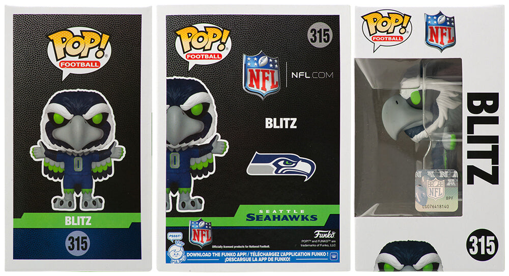 Walter Jones Signed Seattle Seahawks Blitz Mascot NFL Funko Pop Doll #315 w/HOF'14