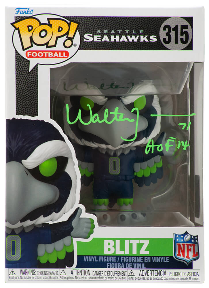 Walter Jones Signed Seattle Seahawks Blitz Mascot NFL Funko Pop Doll #315 w/HOF'14