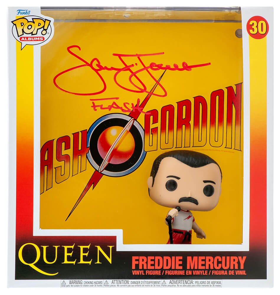 Sam J. Jones Signed Queen Freddie Mercury Flash Gordon Soundtrack Album Funko Pop #30 w/Flash