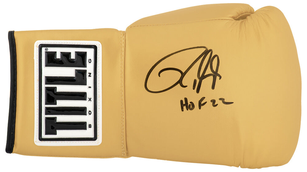 Roy Jones Jr. Signed Title Gold Boxing Glove w/HOF'22