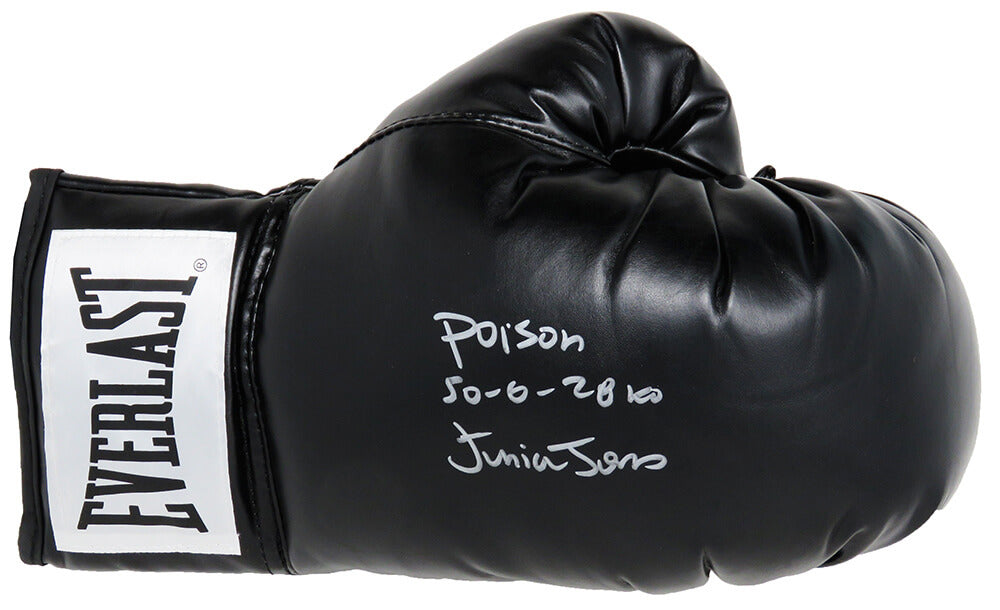 Junior Jones Signed Everlast Black Boxing Glove w/Poison, 50-6, 28 KO's